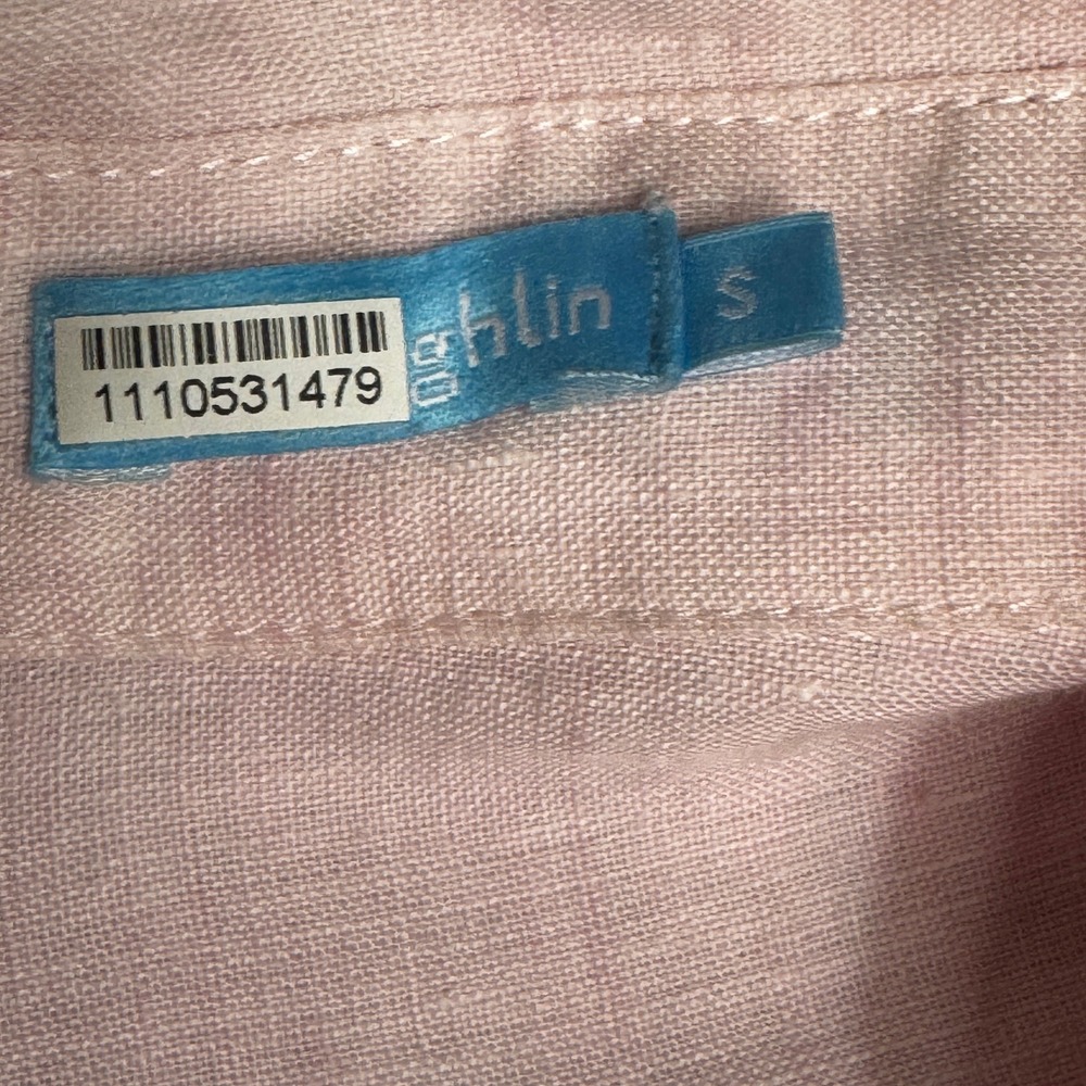 J McLaughlin Linen Shirt Womens Size S Popover Pink Long Sleeve Casual Top - Picture 9 of 15